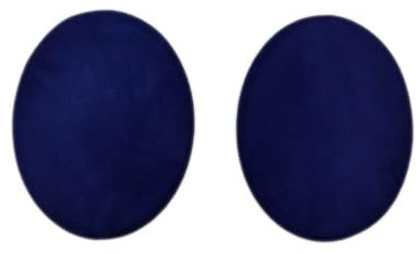 12 Rodilleras Niños Parche de Ropa Termoadhesivo Tamaño Universal Ovaladas de Tela para Codos y Rodillas (Azul)