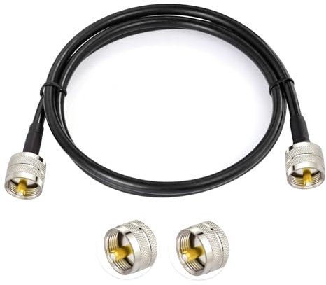 Superbat Cavo ALSR240 CB 1m UHF PL259 Maschio a Maschio 50 ohm Bassa Perdita per Radio HAM e CB, Analizzatore di Antenna, Carico Fittizio, Misuratore ROS (1 Pezzo)