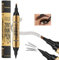 EONFAVE 3D Microblading Augenbrauenstift, 2 in 1 Magischer Augenbrauenstift, Wasserdichter Multifunction Dual-Ended Eyebrow Pencil mit 4 Gabelspitzen & Eyeliner, Natürlicher Langlebiger(Hellbraun)