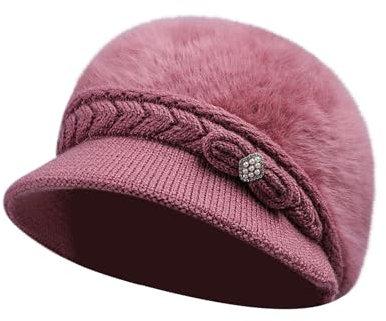 Bucket Hat Blau Damen Wolle Gestrickt Warm Becken Hut Gepolstert Baumwolle Hut Gestalten Sie Ihre eigene Mütze, rose, Einheitsgröße