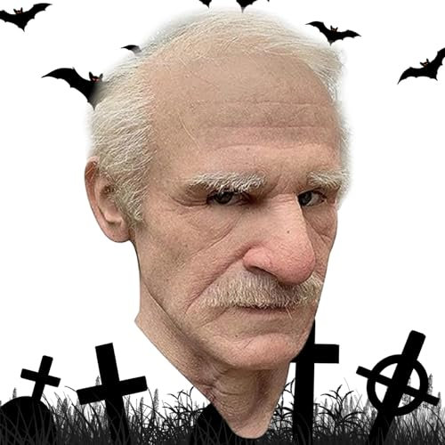 Weduspaty Alte Mannmaske, realistische Halloween menschliche Gesicht Maske Wrinkle Latex Maske für Halloween -Kostümparty
