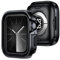 Amizee 2 en 1 Metál Funda Compatible con Apple Watch Series 6 SE Series 5 Series 4 44mm, Cobertura Total Resistente Arañazos Protección Carcasa para iWatch Series 6/SE/5/4 44mm, Negro