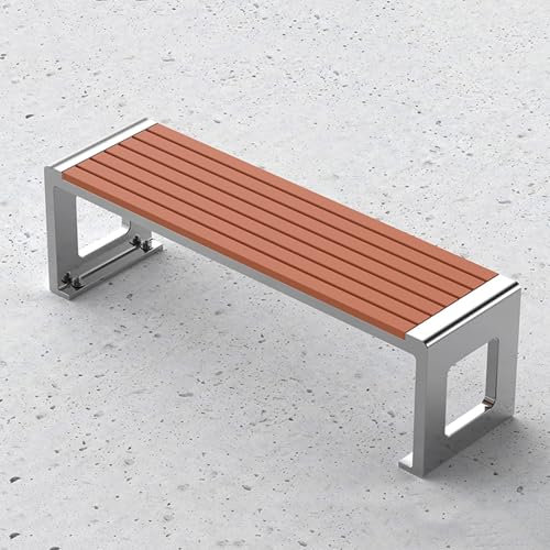 FLIPP Parkstuhl for den Außenbereich, Doppelbank aus Edelstahl, Holzstuhl for den Außenbereich for Plaza, Straße, keine Installation erforderlich