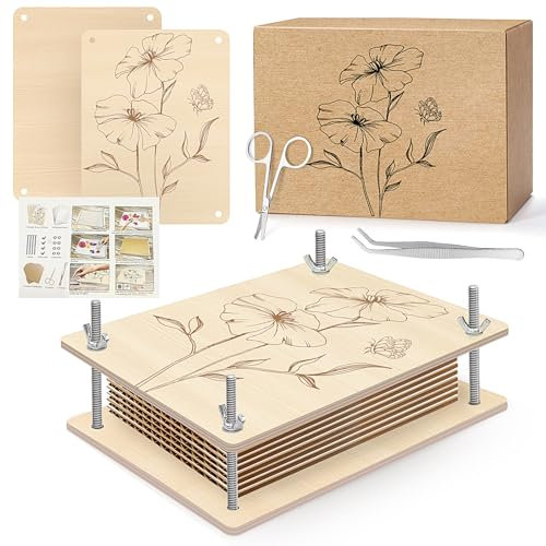YZNlife Großes Blumenpresse-Set für Erwachsene, 8 Schichten, 16 x 21 cm, DIY-Holzblumen-Blatt-Pflanzenpress-Set, Blumenpress-Set, tolles Geschenk für Bastel-Liebhaber