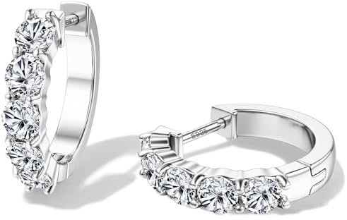 Dochais Orecchini a cerchio oro per donna, borchie ipoallergeniche in argento 925, orecchini a cerchio placcati in oro 14K con zirconi, regalo di tendenza per ragazze e uomini