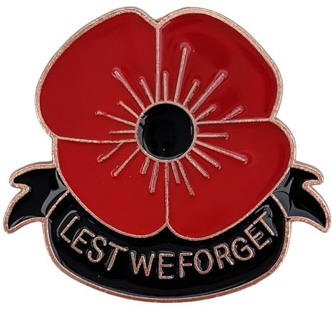 GFM® Anstecknadel mit Mohnblumen-Brosche für Gedenktag (PPY-PIN), S, Metall