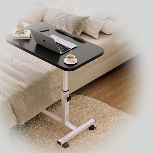 YHKJLYH Mesa de Cama, Mesa de Cama con Ruedas de Altura Ajustable, Escritorio de pie móvil, Mesa de Cama de Hospital, Mesa de Noche portátil y Bandeja de Mesa de Cama con Ruedas para oficinas, hogar