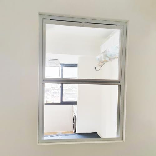 Finestra Finestra Scorrevole in Alluminio per Impieghi Gravosi su E Giù, Finestre di Sicurezza per La Casa con Zanzariere E Serrature, Finestre in Vetro per Cucina E Bagno(White,12x18in/30x46cm)