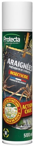 Protecta® Aérosol Insecticide Anti-Araignées 500 ml – Action Choc et Protection Longue Durée – Formule au Pyrèthre – Fabriqué en France