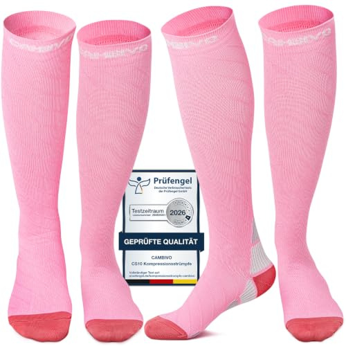CAMBIVO Kompressionsstrümpfe Damen und Herren 2 Paar, Kompressionssocken Stützstrümpfe für Laufen, Sport, Flug, Reise, Radsport