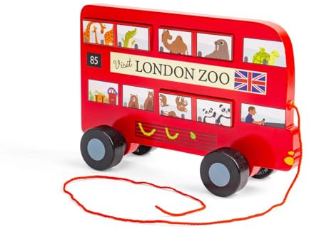 Bigjigs Toys London Bus Pull Along, Wooden Baby & Toddler Toy