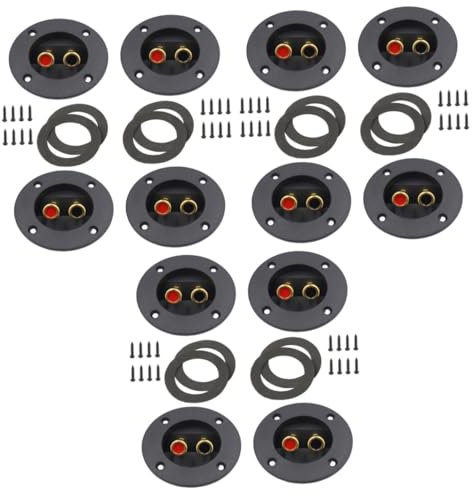 HOMSFOU 3sets Speaker Terminal Connector Kit Diy Speaker Kit Round 3.1 Inch Subwoofer Terminal 4pcs*3