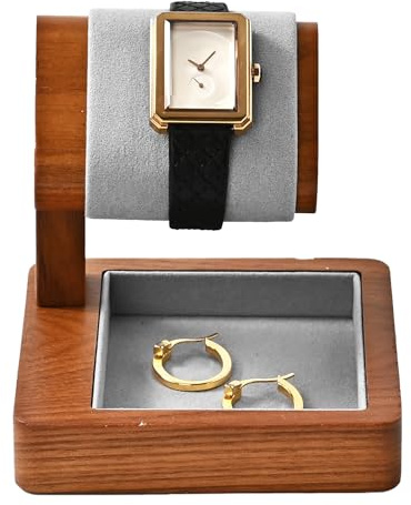 Oirlv Multifunzionale Supporto Per Orologio In Legno Massello, Semplice, Porta-Orologi, Conservazione Degli Orologi (06)