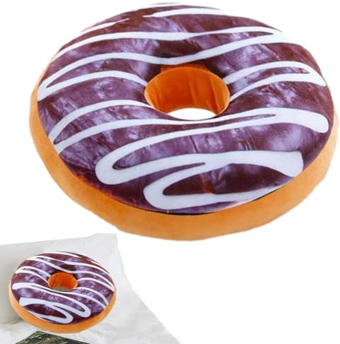 Zunishaone Mignon Donut Pillow 3D Dekokissen aus weichem Plüsch für Mädchen | Bequemer Donut-Käfig Reaktionskissen für Sofa Bett Schlafzimmer Dekoration Geschenk