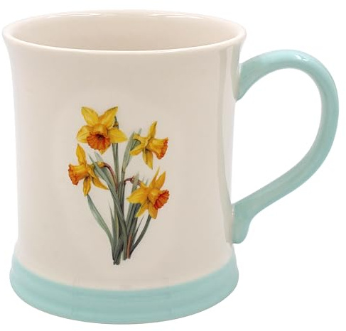 The Leonardo Collection Daffodil Mug Embossed Country Life, Tea and Coffee Mugs for Hot Drinks | Fine China Printed Mugs for Kitchen & Home | Reusable Ceramic Cups for Every Occasion