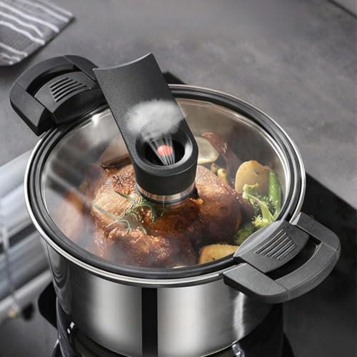Perfect One Pot Eintopftopf, Micro Pressure Cooker Fast Cooking Kochgeschirr Edelstahl Eintopf, Transparenter Glaskochtopf mit Deckel und Griff, hochtemperaturbeständige Glaspfanne (20 cm)