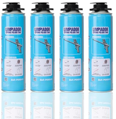 BESCH Limpiador de Espuma PU 500ML - Elimina Espuma de Poliuretano Fresca, Limpieza de Pistolas Aplicadoras (Pack de 4)