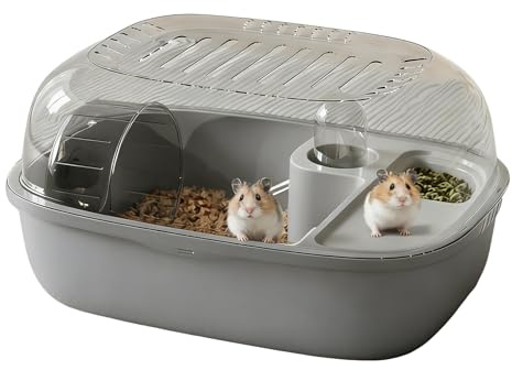 Tktouci Hamsterkäfig - 2-stöckiges transparentes Aktivitätshaus für Kleintiere inklusive Laufrad | Kleintierkäfig,Für Zuhause, Draußen, Reise, Wohnung, Studentenwohnheim