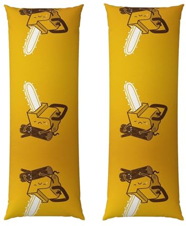 SATUSA Cute Crying Chainsaw Print Body Pillow Cover 20x60 In Body Pillow Case Long Pillowcase With Zipper