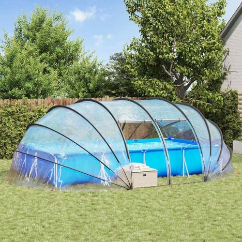 Gecheer Poolzelt Kuppel Transparent 640 x 432 x 205 cm PVC, Wasserdicht Campingzelt für Camping Trekking Strandurlaub42001144