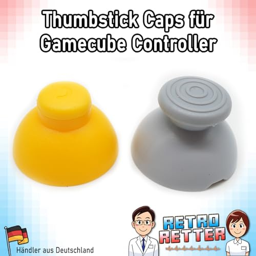 RetroRetter 2x Thumbstick Kappen für Nintendo GameCube Controller - NGC Analog Stick Caps