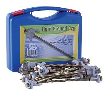 CARAVAN AWNING STEEL SCREW-IN THREAD PEGS - BOX OF 20