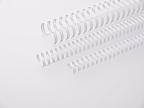 RENZ® Binderücken, Draht, 23 Ringe - 2:1-Teilung, A4, Ø: 8 mm, für: 60 Blatt, weiß (100 Stück), Sie erhalten 1 Packung á 100 Stück