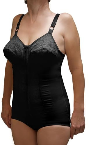 BODYPERFECT Body Intimo Donna con Coppe ntimo Contenitivo con Corsetto Modellante Body Donna Guaina Snellente (Nero, XL)