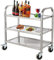 HLC 3 Tier Stainless Steel Serving Catering Trolley Wheels Utility Cart Kitchen Cart Serving Trolley with Locking Wheels for Kitchen Hotels - 750x400x835MM