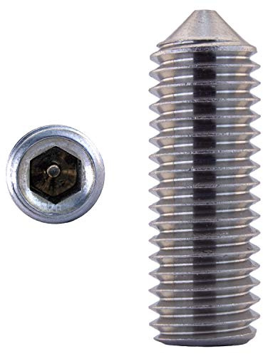 Gewindestifte M4 X 12 DIN 914 m. Spitze Edelstahl A2 (10 Stück) - V2A Madenschrauben