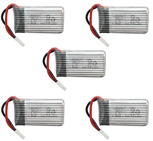 Yacool ® HUBSAN X4 H107 H107l H107c H107d Rc QuadCopter Repuestos 5pcs 380mAh 3.7v Li-po Battery--plata batería de