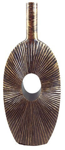 Unbekannt Dekovase Vase Blumenvase 50 cm Hoch Deko Modern Design Keramik Gold LN39-7