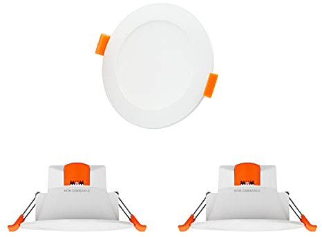 ENUOTEK 8W Decken LED Kleine Einbaustrahler Einbauleuchten Flach LED Warmweiß Neutralweiß Kaltweiß vor Installation Einstellbar Lochmaß 75-90MM IP44 Nicht dimmbar 3er Pack
