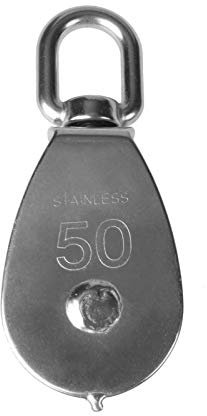 Umlenkrolle mit Wirbelauge aus V4A Edelstahl 4 Größen wählbar (50mm)