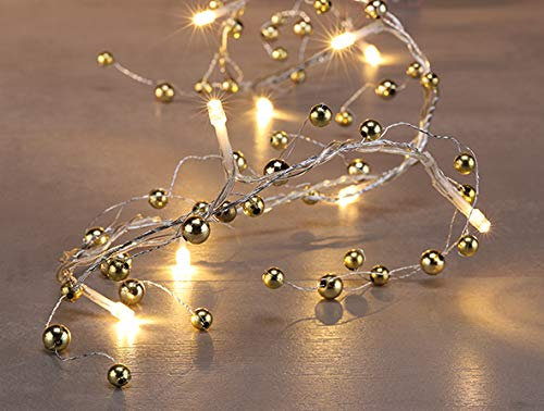 Haushalt International Perlen Lichterkette 10 weiße LED Batterie