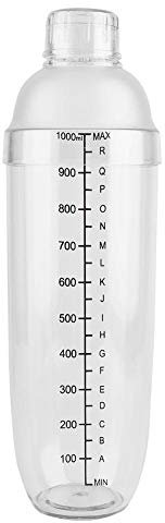 Anti-Leakage Transparent Cocktail Shaker PC Resin Mixer with Scale Bar Tool(1000ML)