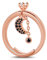Gnoce 18k Rose Gold Vergoldeter Sterling Silber Damen Stern Ring Sternmond mit schwarzen & weißen Steine Geschenk für Jubiläumsversprechen Valentinstag