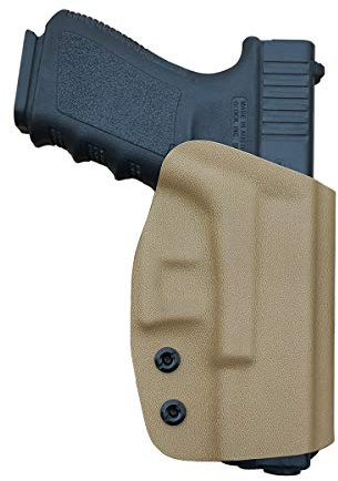 OWB Tactical KYDEX Pistolenholster Waffenholster Für: Glock 19 19x 23 32 17 22 31 25 26 27 33 30s CZ P10 Pistolenhalfter Pistole Waffentasche Pistol Case Holster Bund außen tragen (Tan, Right Hand)