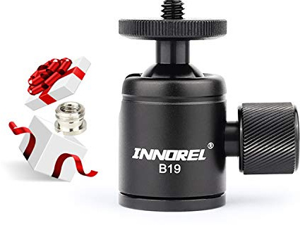 INNOREL B19,2019 Mini trépied à rotule rotative à 360 degrés CNC panoramique avec Adaptateur 3/8 vers 1/4, Charge maximale 2,7 kg pour téléphone/Appareil Photo Reflex numérique/Mini Support