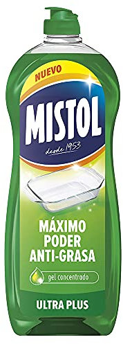 Mistol - Lavavajillas a mano Ultra Plus - Líquido Concentrado 650ml - Poder Superior Antigrasa y Desincrustante - Efecto Brillante y Antiolor - Biodegradable y Botella Reciclable