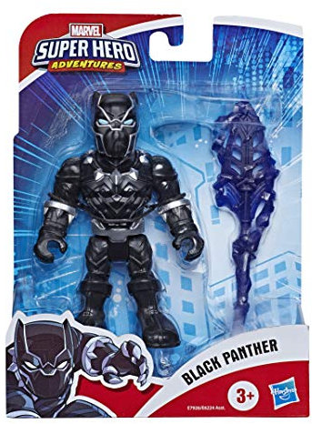 Playskool Heroes Marvel Super Hero Adventures Black Panther 12cm Action Figure with Spear Accessory Collectable for Ages 3+