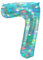 Folat 66047 - Folienballon Zahl 7 - Aqua ca. 101 cm