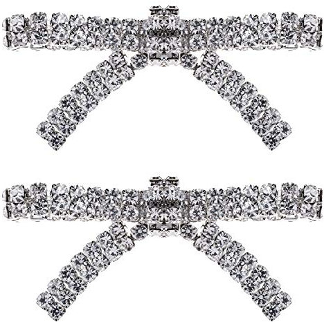 LOVE SHOES clips chaussures argent noeuds 2 pièces I Strass noeud détachable broche strass bijoux élégants pour chaussures I Shoe Charms Smartclip