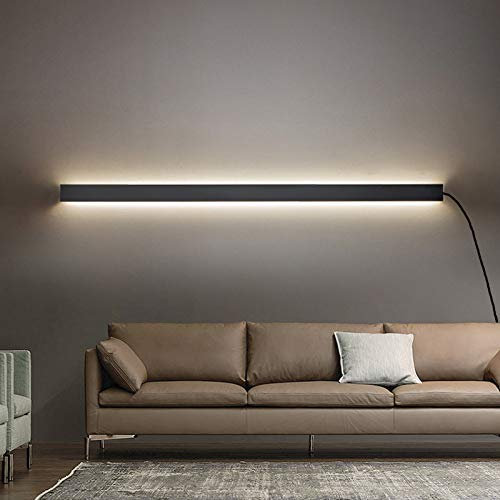 VOMI Innen Wandleuchte mit Schalter und Stecker LED Wandlampe aus Aluminium Modern Wohnzimmer Wandbeleuchtung Natürliches Weiß Minimalistisch Dekorative Lichter für Schlafzimmer Gang Restaurant,60cm