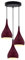 LEDSone 3 Way Multi Teardrop Ceiling Light Pendant Eyeball Design Red Light Shades Modern ES E27 UK Lamp Fitting (Red)