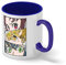 Characters Art By Demon Slayer Kimetsu No Yaiba Anime Manga Blanca taza de café con el borde azul y la manija Mug