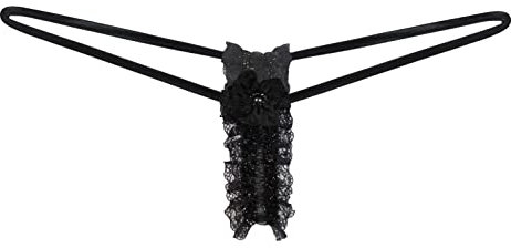 Sohimary 405 Mujer Mini String Tanga Encaje Flor XS S M 34 36 38 40 Negro