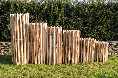 Staketenzaun Haselnuss Höhe 150 cm, Länge 5 Meter Lattenabstand 7-9 cm