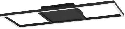 EGLO connect.z Smart Home LED Deckenleuchte Calagrano-Z, ZigBee, App und Sprachsteuerung Alexa, warmweiß-kaltweiß, RGB Backlight, dimmbare Metall Deckenlampe in Schwarz, 64 x 24 cm