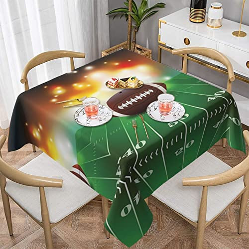 PartyUnix Tischdecke, American Football auf Gras, rund, 152,4 x 152,4 cm, ideal für Buffet-Tische, Partys